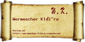 Wermescher Klára névjegykártya
